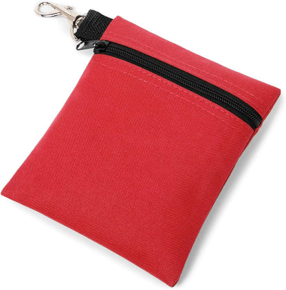 Golf Tee Pouch, 5.62 X 6.87 Inch Professional Zipper Golf Tee/Ball Pouch Bag with Metal Lobster Claw Clip