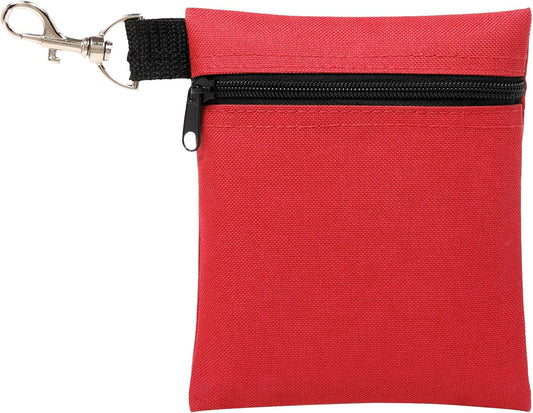 Golf Tee Pouch, 5.62 X 6.87 Inch Professional Zipper Golf Tee/Ball Pouch Bag with Metal Lobster Claw Clip