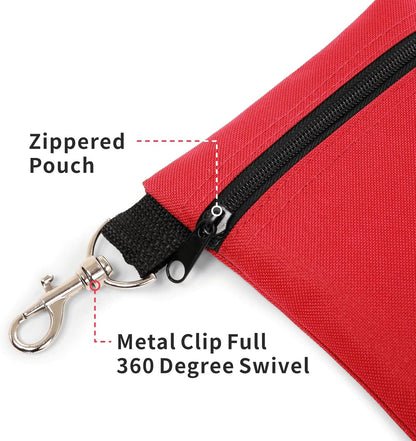 Golf Tee Pouch, 5.62 X 6.87 Inch Professional Zipper Golf Tee/Ball Pouch Bag with Metal Lobster Claw Clip