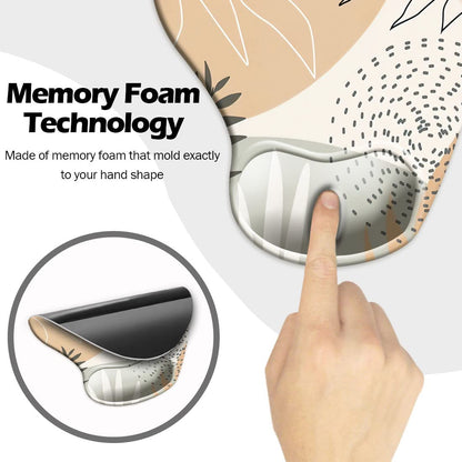 Ergonomic Mouse Pad with Wrist Support,Mouse Pads with Non-Slip PU Base for Home Office Working Studying Easy Typing & Pain Relief