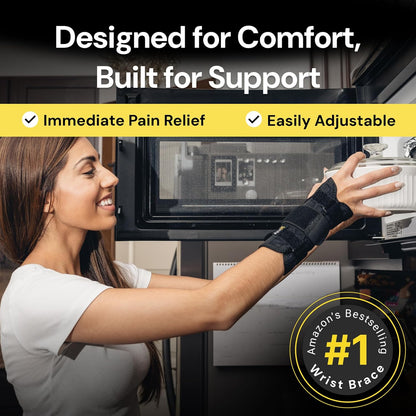 Carpal Tunnel Wrist Brace - Metal Wrist Splint for Hand and Wrist Support, Tendonitis Arthritis Pain Relief