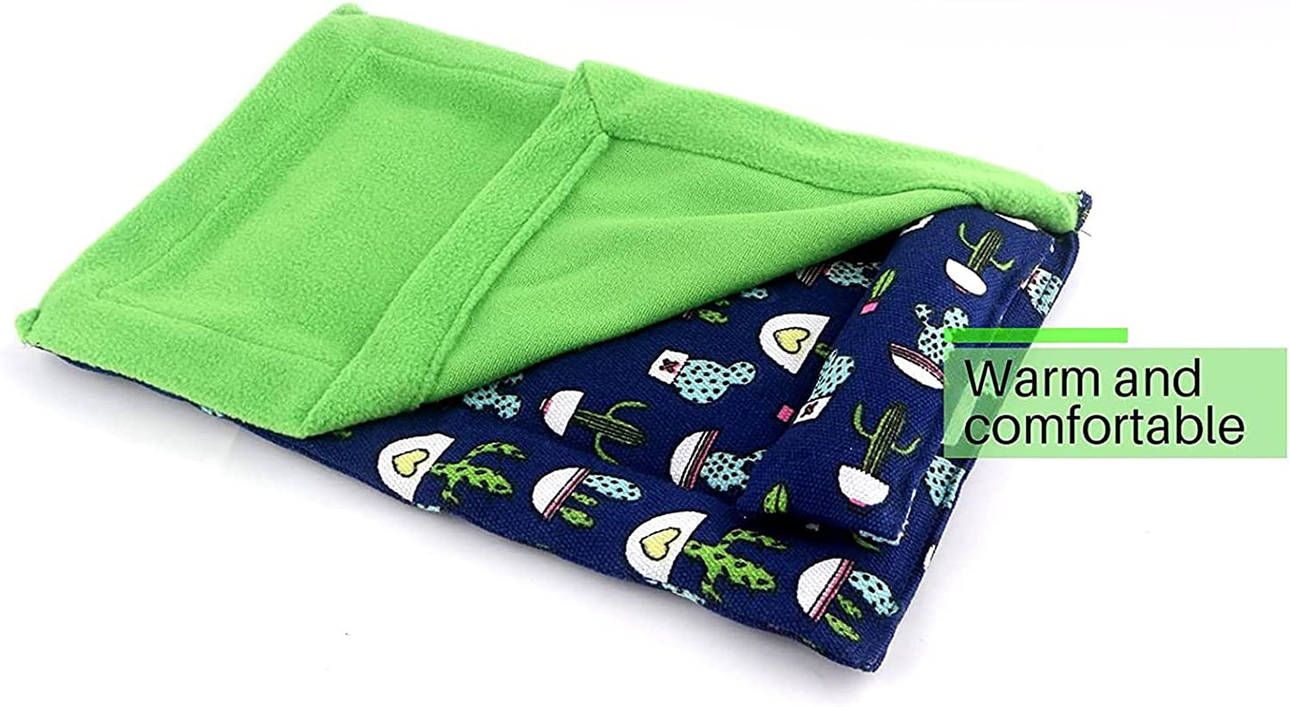 Bearded Dragon Bed with Pillow Lizard Sleeping Bag Blanket Soft Warm Hideout Terrariums Accessories for Reptile Lizard Bearded Dragon (Blue)