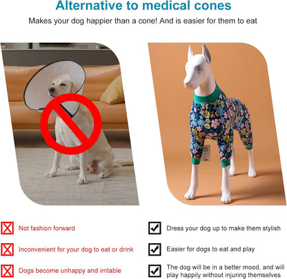 Onsie for Dog after Surgery Big Dogs, Big Dog Clothes, Post Surgery Onesie, Lightweight Fabric Pitbull Dog Pullover Pajamas, Puppy Pajamas, Pitbull Clothes, Blue Green L