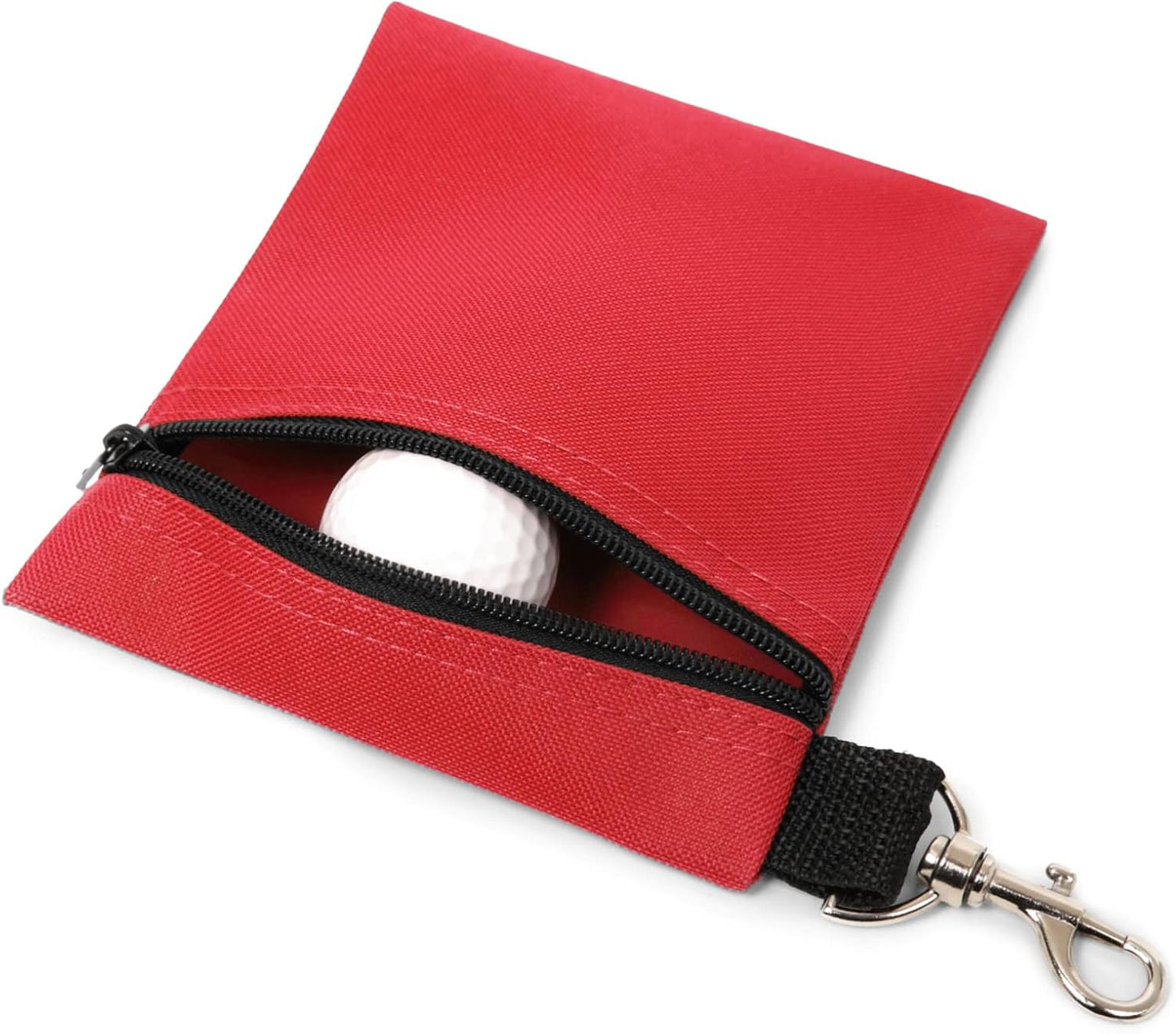 Golf Tee Pouch, 5.62 X 6.87 Inch Professional Zipper Golf Tee/Ball Pouch Bag with Metal Lobster Claw Clip