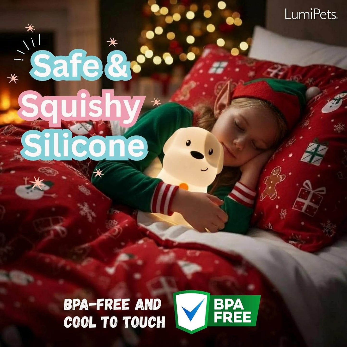 Pepper the Puppy Dog Squishy Silicone Night Light for Kids | Cute Night Light with Remote & Touch Control for Baby & Toddler Bedrooms | Color Changing Animal Lamp | Soft Portable Nightlight