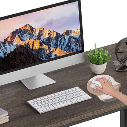 Mouse Pad, Mouse Pad Wrist Support, Ergonomic Gaming Mouse Pad, Pain Relief Comfort Wrist Rest Pad with Non-Slip PU Base for Gaming, Home, Office & Travel, Abstract Flower on Pink