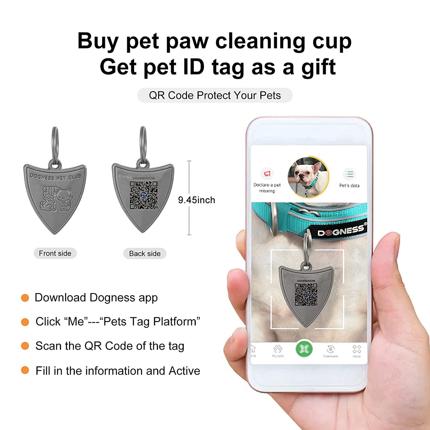 Automatic Dog Paw Cleaner, Portable Dog Foot Washer, 2-In-1 Paw Cleaner with Soft Silicone Grooming Brush, One-Hand Operation, Dual-Speed Cleaning, Design for Small & Medium Dog Breed (Blue)